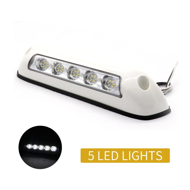 DC 12V 2.6W 6000K IP67 Marine RV กันน้ำ LED บันไดดาดฟ้าโดมโคมไฟเพดาน, สีขาวและฐานยาง, White Shell and Rubber Base