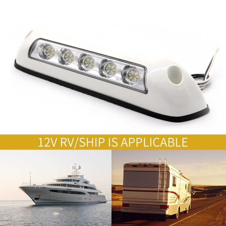 DC 12V 2.6W 6000K IP67 Marine RV กันน้ำ LED บันไดดาดฟ้าโดมโคมไฟเพดาน, สีขาวและฐานยาง, White Shell and Rubber Base