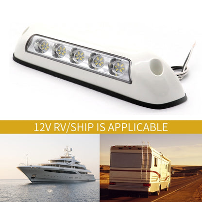 DC 12V 2.6W 6000K IP67 Marine RV กันน้ำ LED บันไดดาดฟ้าโดมโคมไฟเพดาน, สีขาวและฐานยาง, White Shell and Rubber Base