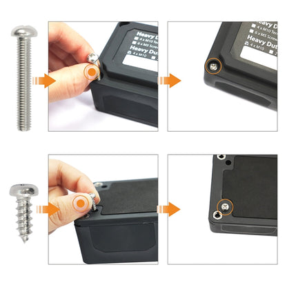 Max DC 48V 100A Heavy-Duty การออกแบบโมดูล Bus Bar 4 M6 / 12 M4 Terminal Studs กล่อง Busbar สำหรับรถยนต์/RV/เรือ, 100A