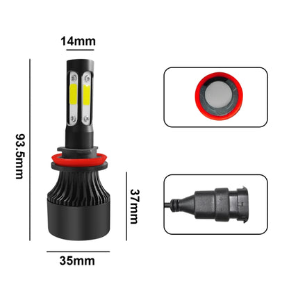 2 ชิ้น S2 H8 / H9 / H11 DC9-36V / 25W / 6000K / 2500LM IP68 ไฟหน้ารถ LED, H8 / H9 / H11
