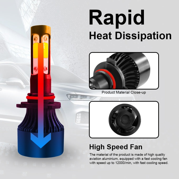 2 ชิ้น S2 9006 / HB4 DC9-36V / 25W / 6000K / 2500LM IP68 ไฟหน้ารถ LED, 9006 / HB4
