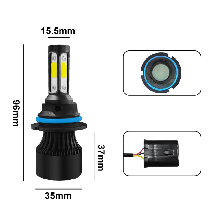 2 ชิ้น S2 9004 / HB1 DC9-36V / 25W / 6000K / 2500LM IP68 ไฟหน้ารถ LED, 9004 / HB1