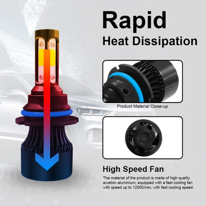 2 ชิ้น S2 9004 / HB1 DC9-36V / 25W / 6000K / 2500LM IP68 ไฟหน้ารถ LED, 9004 / HB1