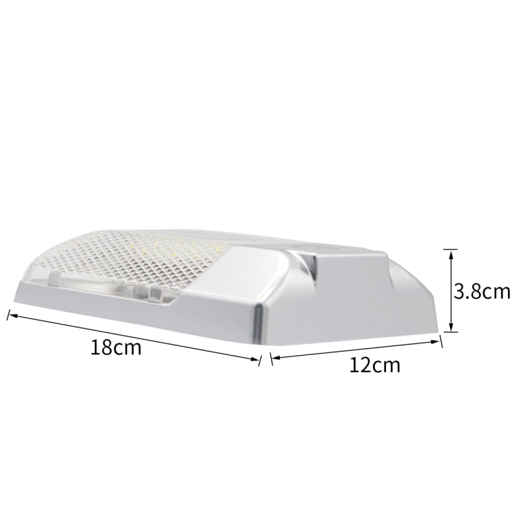 D4376S DC11-18V 3.6W 6000-6500K IP50 24LEDs SMD-5050 Marine RV หรี่แสงได้ LED Dome Light โคมไฟเพดานพร้อม Touch Control, D4376S