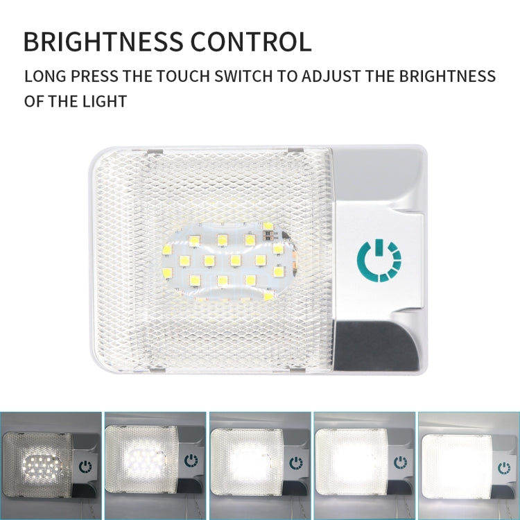 D4376S DC11-18V 3.6W 6000-6500K IP50 24LEDs SMD-5050 Marine RV หรี่แสงได้ LED Dome Light โคมไฟเพดานพร้อม Touch Control, D4376S
