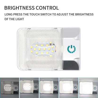 D4376S DC11-18V 3.6W 6000-6500K IP50 24LEDs SMD-5050 Marine RV หรี่แสงได้ LED Dome Light โคมไฟเพดานพร้อม Touch Control, D4376S