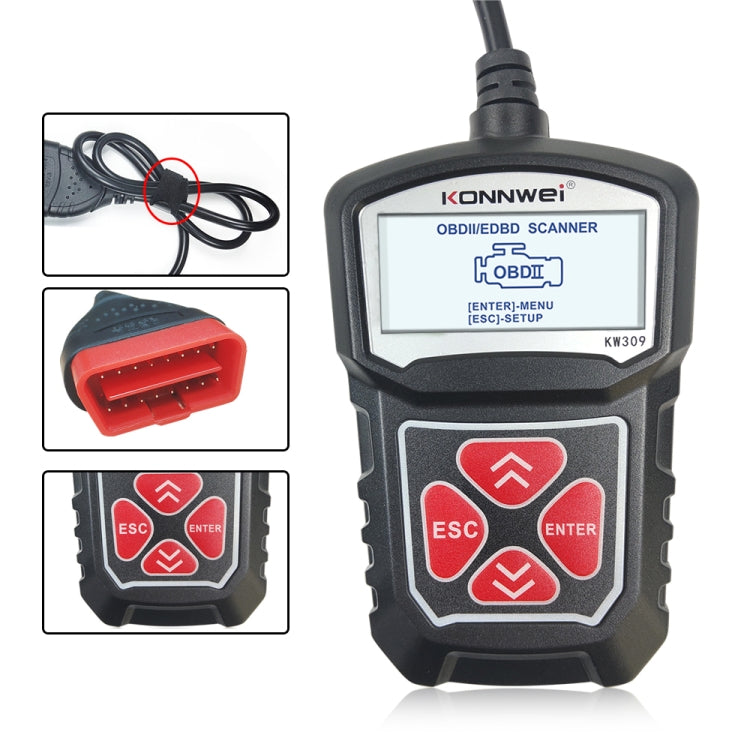 KONNWEI KW309 V309 V310 MS309 เครื่องอ่านโค้ด OBD2 เครื่องสแกนเนอร์เครื่องมือวินิจฉัย, KW309