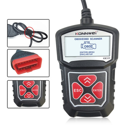 KONNWEI KW309 V309 V310 MS309 เครื่องอ่านโค้ด OBD2 เครื่องสแกนเนอร์เครื่องมือวินิจฉัย, KW309