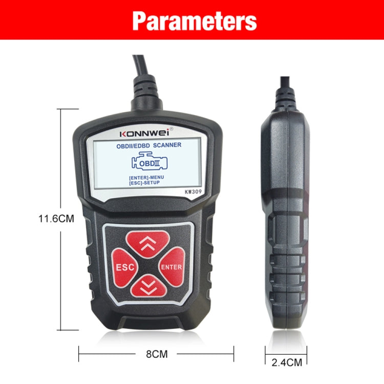 KONNWEI KW309 V309 V310 MS309 เครื่องอ่านโค้ด OBD2 เครื่องสแกนเนอร์เครื่องมือวินิจฉัย, KW309