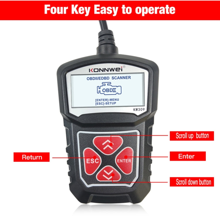KONNWEI KW309 V309 V310 MS309 เครื่องอ่านโค้ด OBD2 เครื่องสแกนเนอร์เครื่องมือวินิจฉัย, KW309