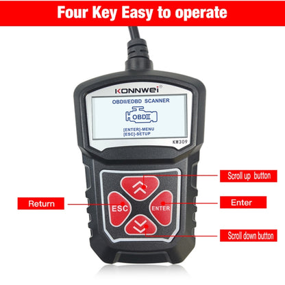 KONNWEI KW309 V309 V310 MS309 เครื่องอ่านโค้ด OBD2 เครื่องสแกนเนอร์เครื่องมือวินิจฉัย, KW309