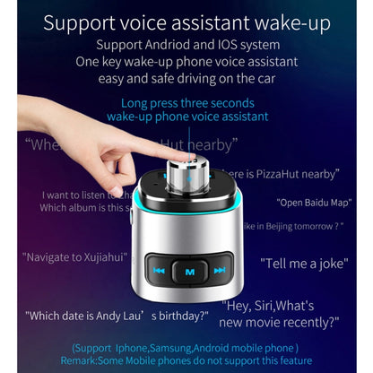 BC42 บลูทู ธ 5.0 มัลติฟังก์ชั่นรถโคมไฟบรรยากาศสีสันสดใสเครื่องเล่น MP3 รองรับการ์ด TF และดิสก์ U และ FM, BC42