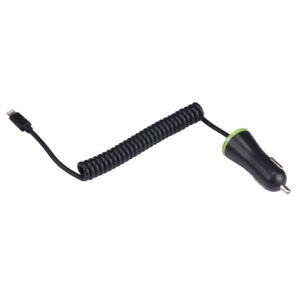 เครื่องชาร์จในรถยนต์ USB ขนาดเล็ก 17W 3.4A พร้อมสายสปริง 8 พิน, 8 Pin
