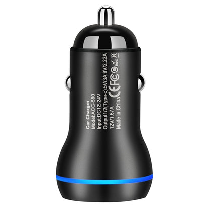 ACC-580 PD 40W พอร์ต Dual Type-C / USB-C ที่ชาร์จในรถยนต์แบบชาร์จเร็ว, ACC-580