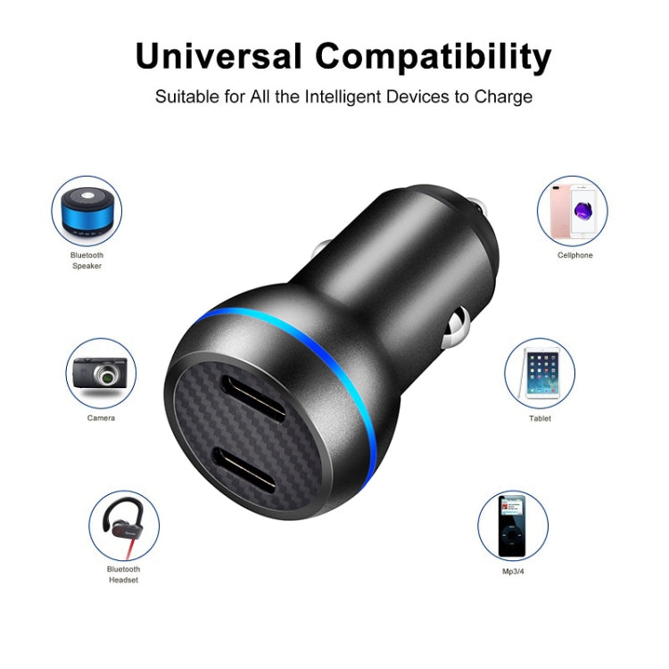 ACC-580 PD 40W พอร์ต Dual Type-C / USB-C ที่ชาร์จในรถยนต์แบบชาร์จเร็ว, ACC-580