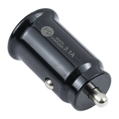 TE339PD 3.1A PD USB-C / Type-C + อินเทอร์เฟซ USB เครื่องชาร์จในรถยนต์แบบชาร์จไฟขนาดเล็ก