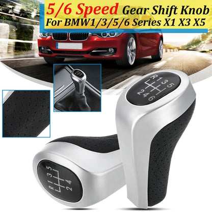 รถ 5-speed Matte Silver Gear Shift Lever Knob สำหรับ BMW, 5-speed Matte Silver