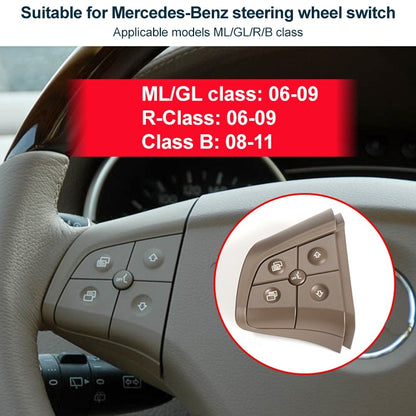 รถด้านซ้าย 4 ปุ่มพวงมาลัยปุ่มสวิทช์แผง 1648200010 สำหรับ Mercedes-Benz W164,ขับรถซ้าย, Left Side 4-button (Black), Left Side 4-button (Coffee), Left Side 4-button (Grey)