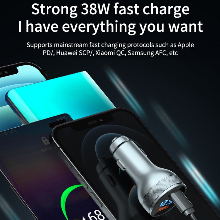 ACC-568 PD 20W USB-C / Type-C + USB จอแสดงผลดิจิตอลเครื่องชาร์จในรถยนต์แบบชาร์จเร็ว, ACC-568