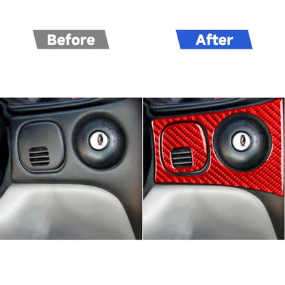 3 ใน 1 คาร์บอนไฟเบอร์ไฟหน้ารถแผงกุญแจสติกเกอร์สำหรับ Chevrolet Corvette C5 1998-2004, ไดรฟ์ซ้าย, 3 in 1 Headlight Key Panel Sticker