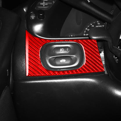 3 ใน 1 คาร์บอนไฟเบอร์ไฟหน้ารถแผงกุญแจสติกเกอร์สำหรับ Chevrolet Corvette C5 1998-2004, ไดรฟ์ซ้าย, 3 in 1 Headlight Key Panel Sticker