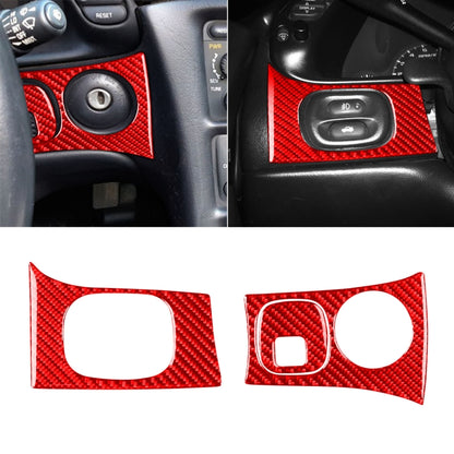 3 ใน 1 คาร์บอนไฟเบอร์ไฟหน้ารถแผงกุญแจสติกเกอร์สำหรับ Chevrolet Corvette C5 1998-2004, ไดรฟ์ซ้าย, 3 in 1 Headlight Key Panel Sticker