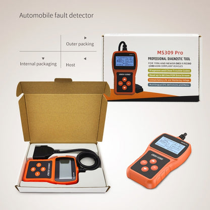 MS309 Pro รถ เครื่องตรวจจับความผิด OBD2 EOBD เครื่องสแกนเนอร์รหัส Reader, MS309 Pro