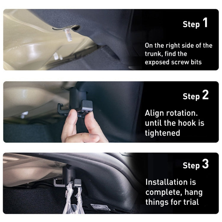 รถ Trunk Grocery Bag Hook สำหรับ Tesla รุ่น 3, For Tesla Model 3