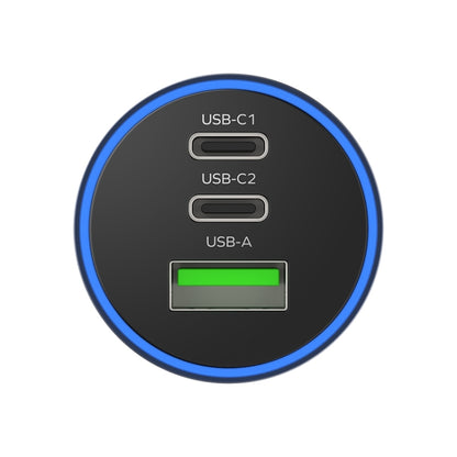 MOMAX UC17E 100W USB-C / Type-C x 2 + USB สามพอร์ตที่ชาร์จแบตในรถ, 100W