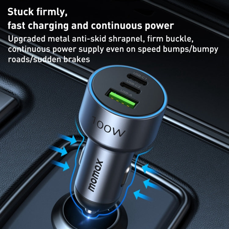MOMAX UC17E 100W USB-C / Type-C x 2 + USB สามพอร์ตที่ชาร์จแบตในรถ, 100W