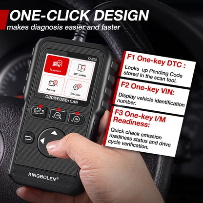 KINGBOLEN YA200 OBD2 เครื่องมือวินิจฉัยความผิดของรถยนต์เครื่องวิเคราะห์ความผิด, YA200