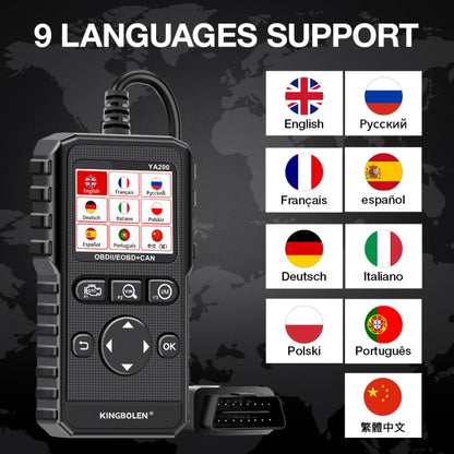 KINGBOLEN YA200 OBD2 เครื่องมือวินิจฉัยความผิดของรถยนต์เครื่องวิเคราะห์ความผิด, YA200