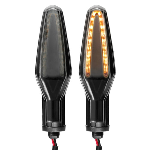 2 ชิ้น KC062 สำหรับ BMW R1200 รถจักรยานยนต์ 18LEDs ไฟเลี้ยว, KC062 (Transparent Black)