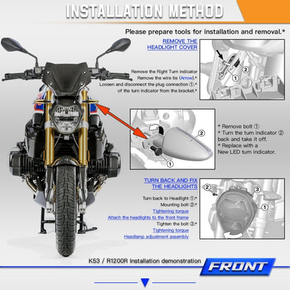 2 ชิ้น KC062 สำหรับ BMW R1200 รถจักรยานยนต์ 18LEDs ไฟเลี้ยว, KC062 (Transparent Black)
