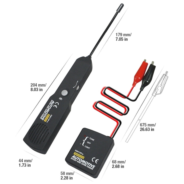EM415 รถ วงจรเปิดเครื่องตรวจจับการลัดวงจรรถซ่อมเครื่องมือ Line Finder, EM415