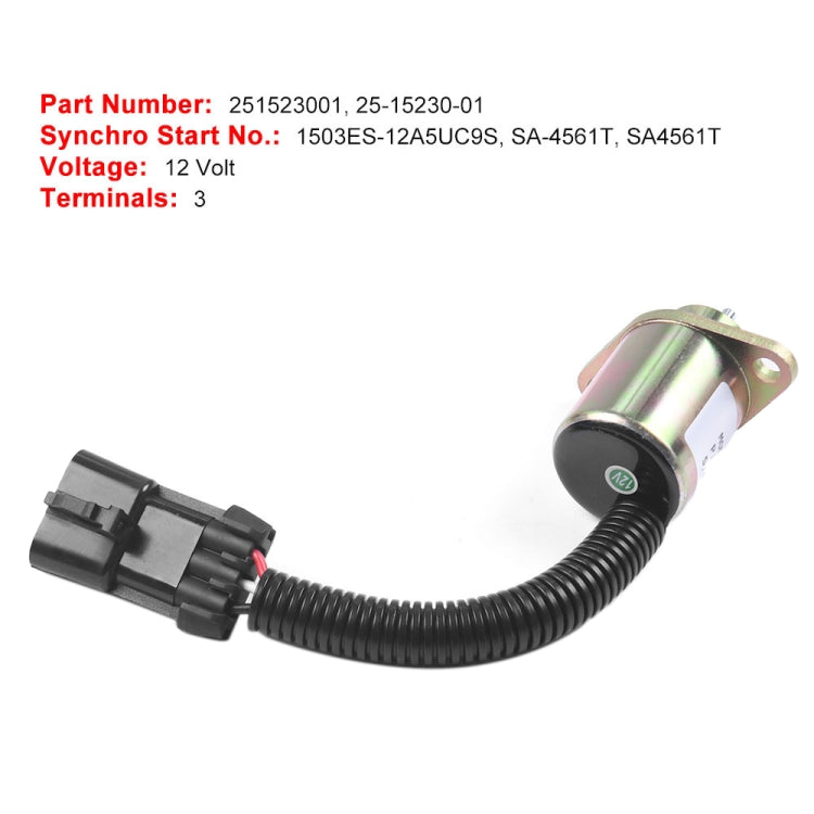 การปิดระบบเชื้อเพลิงของรถขุดปิดวาล์วโซลินอยด์สำหรับ Kubota V1505 R90 1503ES-12A5UC9S, For Kubota V1505