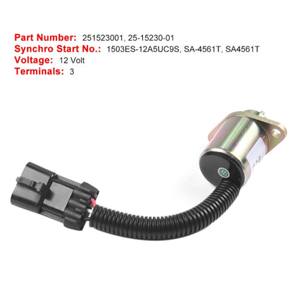 การปิดระบบเชื้อเพลิงของรถขุดปิดวาล์วโซลินอยด์สำหรับ Kubota V1505 R90 1503ES-12A5UC9S, For Kubota V1505