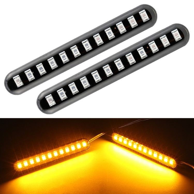 1 คู่รถจักรยานยนต์ 12LED น้ำวิ่งไฟเลี้ยวป้ายทะเบียน, 12LED