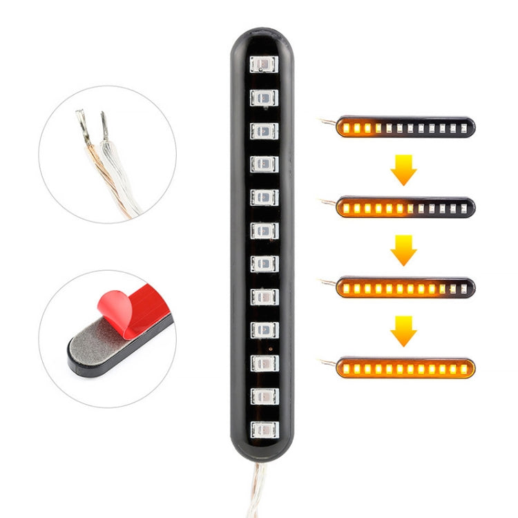 1 คู่รถจักรยานยนต์ 12LED น้ำวิ่งไฟเลี้ยวป้ายทะเบียน, 12LED