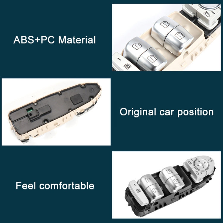 รถอัตโนมัติอิเล็กทรอนิกส์ปุ่มสวิทช์ควบคุมหน้าต่างสำหรับMercedes-Benz C Class W205 2015-2021, For Mercedes-Benz C Class (Black), For Mercedes-Benz C Class (Beige), For Mercedes-Benz C Class (Brown)
