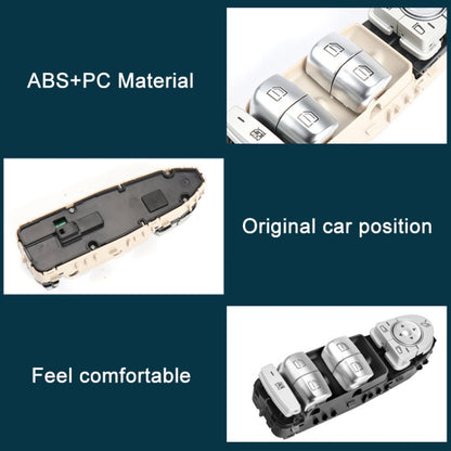 รถอัตโนมัติอิเล็กทรอนิกส์ปุ่มสวิทช์ควบคุมหน้าต่างสำหรับMercedes-Benz C Class W205 2015-2021, For Mercedes-Benz C Class (Black), For Mercedes-Benz C Class (Beige), For Mercedes-Benz C Class (Brown)