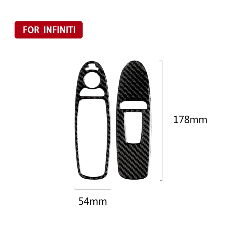 2 ชิ้นรถยนต์คาร์บอนไฟเบอร์หน้าต่างยกแผงสติกเกอร์ตกแต่งสำหรับ Infiniti Q60, ไดรฟ์ซ้าย, Window Lift Panel (2 PCS)