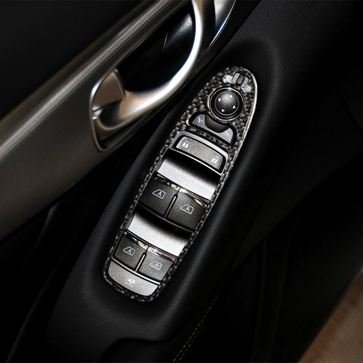2 ชิ้นรถยนต์คาร์บอนไฟเบอร์หน้าต่างยกแผงสติกเกอร์ตกแต่งสำหรับ Infiniti Q60, ไดรฟ์ซ้าย, Window Lift Panel (2 PCS)