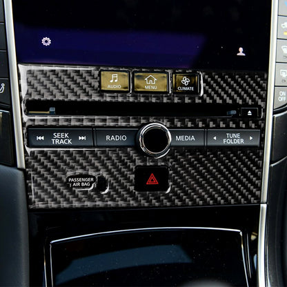 รถคาร์บอนไฟเบอร์ซีดีแผงคอนโซลสติกเกอร์ตกแต่งสำหรับอินฟินิตี้ Q50 / Q60, CD Console Panel  (B)