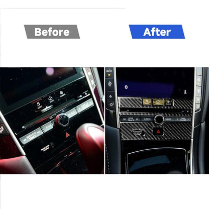 รถคาร์บอนไฟเบอร์ซีดีแผงคอนโซลสติกเกอร์ตกแต่งสำหรับอินฟินิตี้ Q50 / Q60, CD Console Panel  (B)