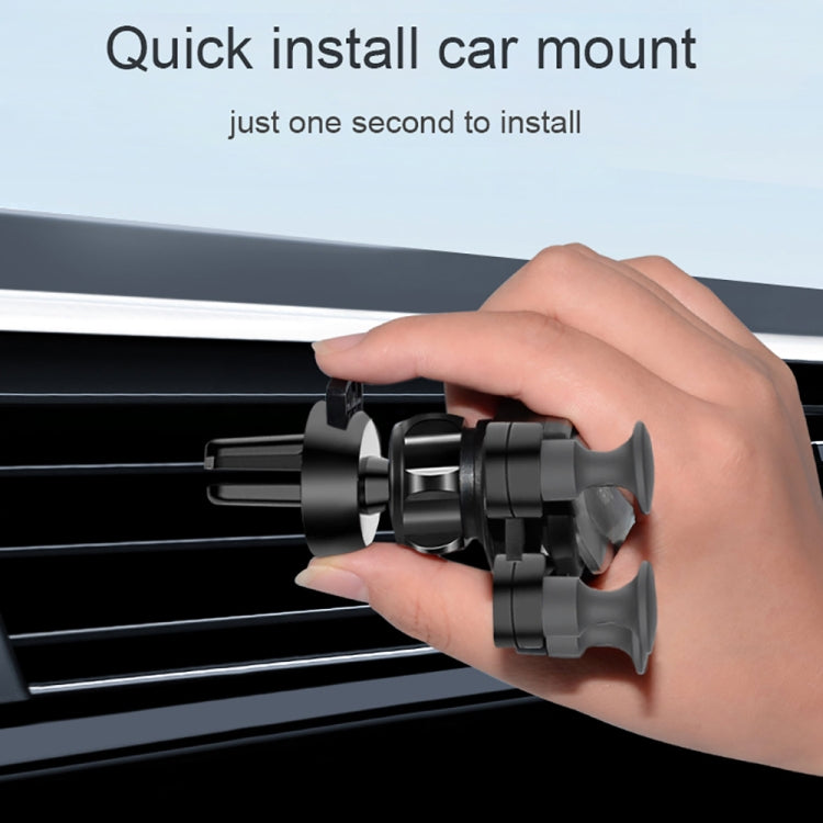 Car Air Outlet ที่วางโทรศัพท์มือถือแรงโน้มถ่วงหกกรงเล็บ, Six-claw Phone Holder(Black), Six-claw Phone Holder(Red), Six-claw Phone Holder(Silver)