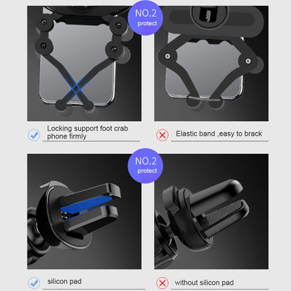 Car Air Outlet ที่วางโทรศัพท์มือถือแรงโน้มถ่วงหกกรงเล็บ, Six-claw Phone Holder(Black), Six-claw Phone Holder(Red), Six-claw Phone Holder(Silver)
