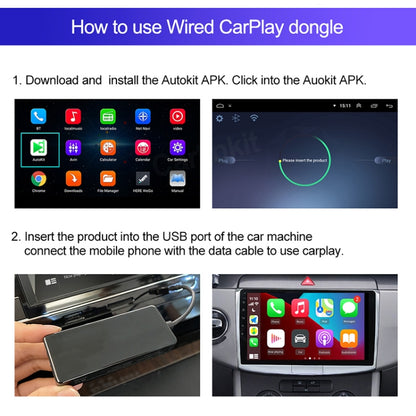 ระบบนำทางรถยนต์สำหรับ Android / Apple Carplay โมดูลบลูทูธไร้สายอัตโนมัติสมาร์ทโฟน USB Carplay Adapter, CPC200-Autokit