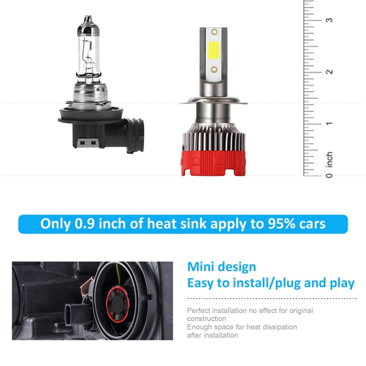 2 ชิ้น EV18 H7 DC9-30V 20W 6000K 2500LM รถ LED ไฟหน้า, EV18-H7